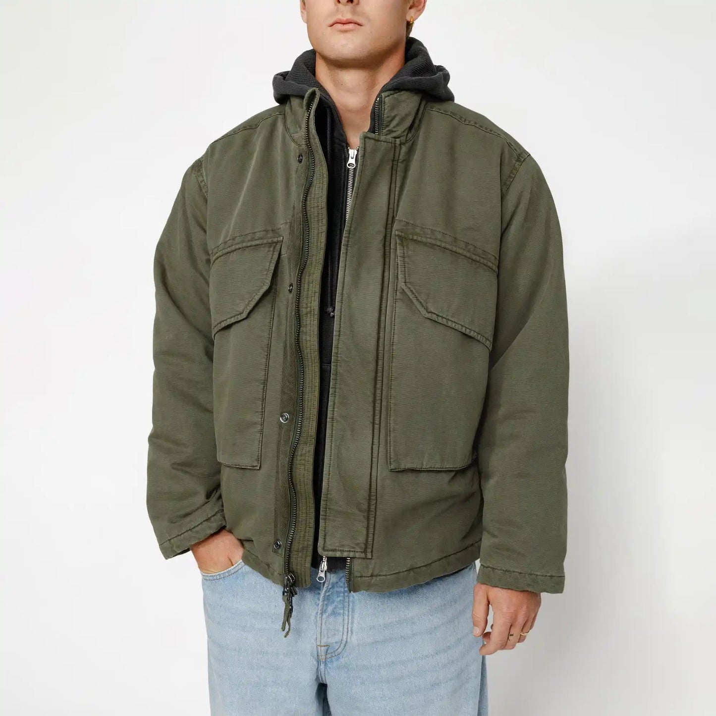 Stussy Insulated Field Jacket, olive - Tiki Room Skateboards - 4