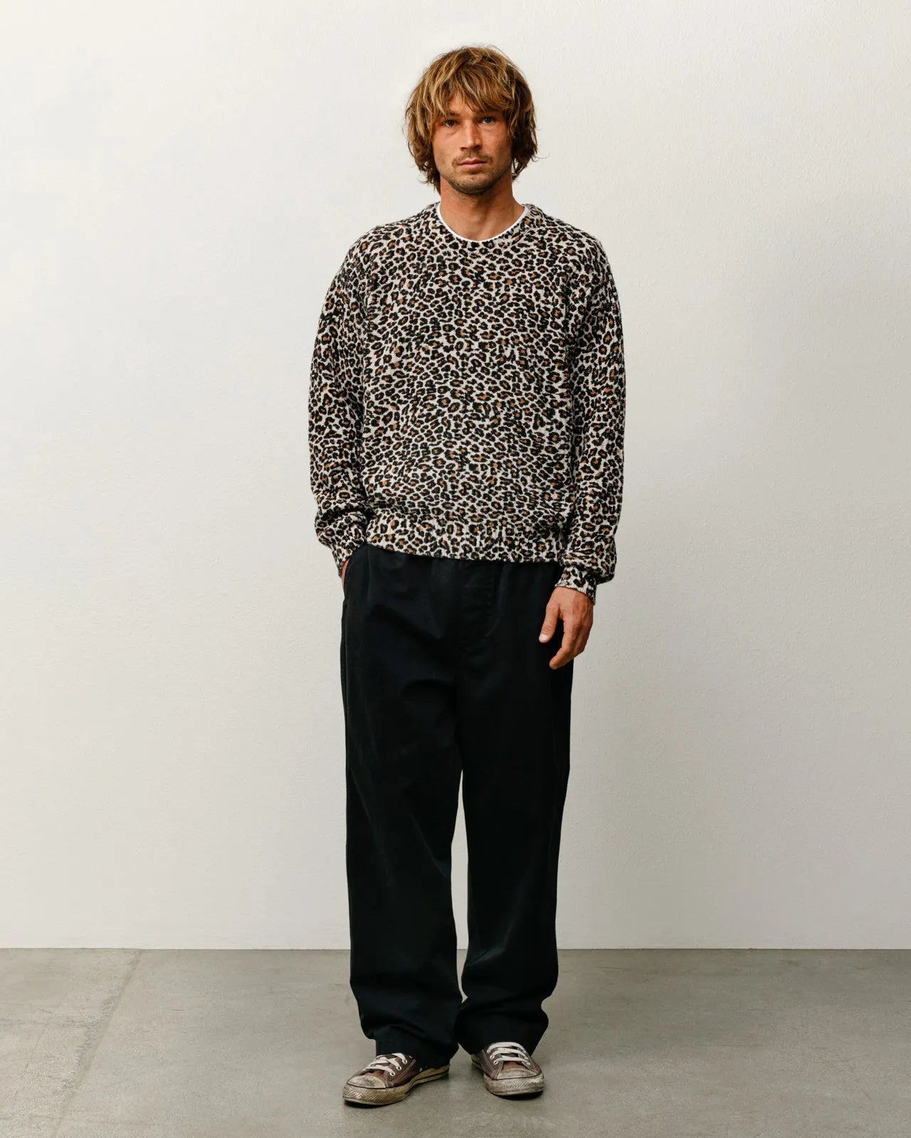 Stussy Leopard Sweater, leopard - Tiki Room Skateboards - 2