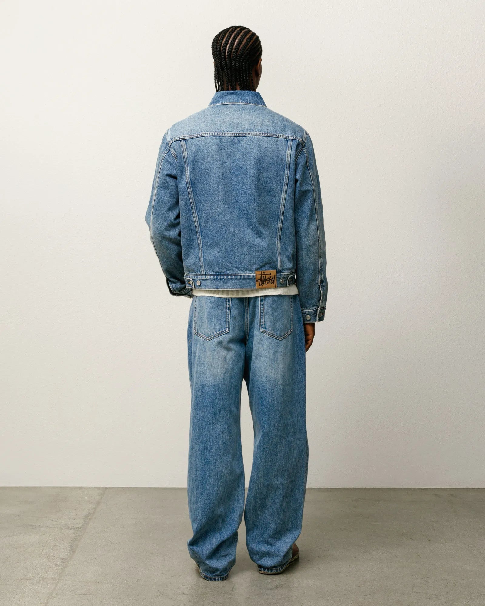 Stussy Lined Denim Trucker Jacket, indigo stone wash - Tiki Room Skateboards - 4