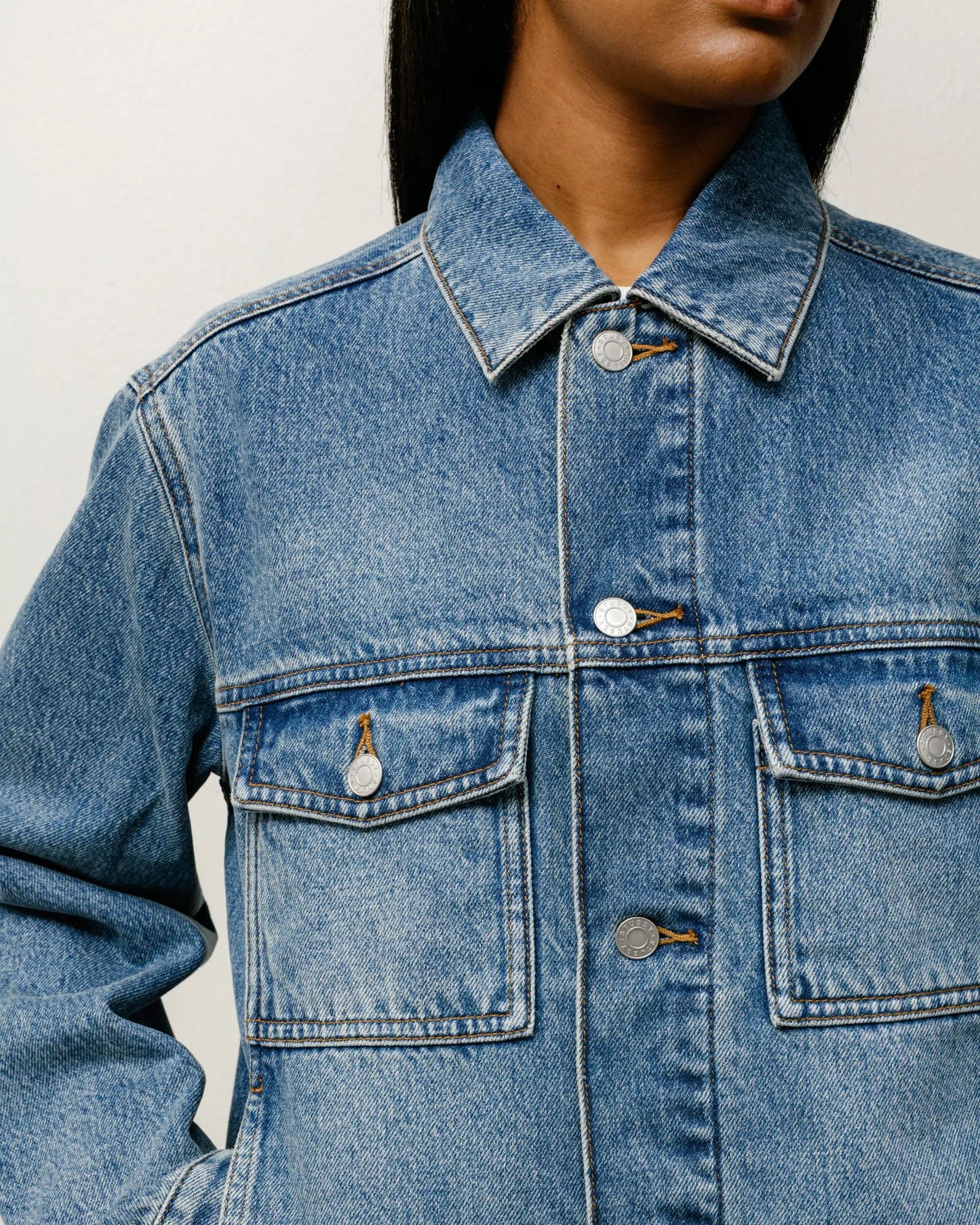 Stussy Lined Denim Trucker Jacket, indigo stone wash - Tiki Room Skateboards - 6