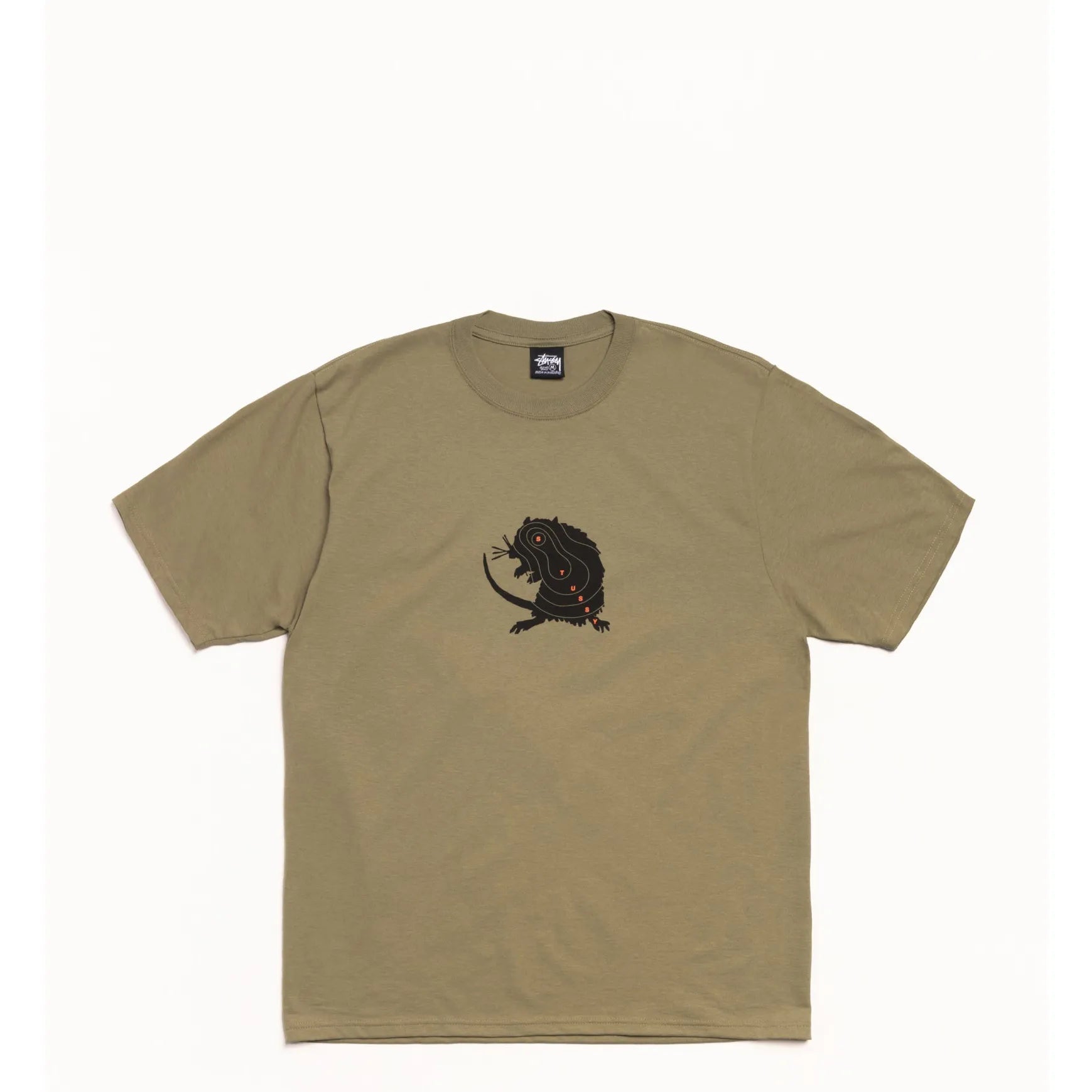 Stussy Long Range Tee, army - Tiki Room Skateboards - 1