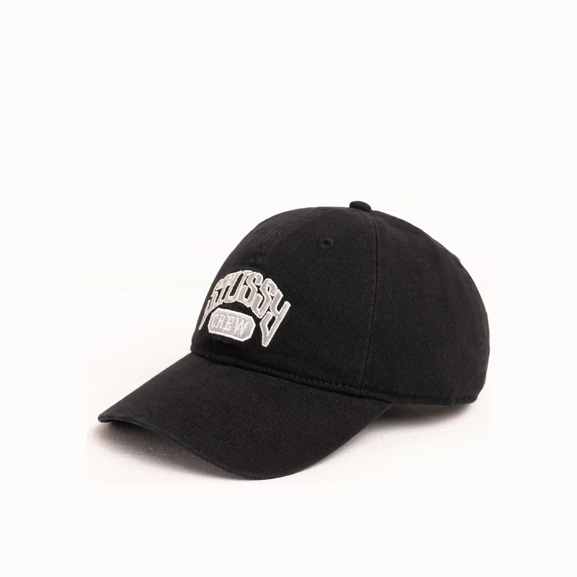 Stussy Low Profile Crew Strapback, black - Tiki Room Skateboards - 1