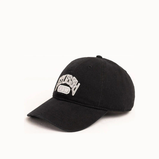 Stussy Low Profile Crew Strapback, black - Tiki Room Skateboards - 1