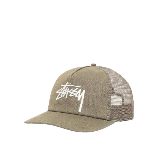 Stussy Md Big Stock Mesh Cap Ball Cap, army green - Tiki Room Skateboards - 1