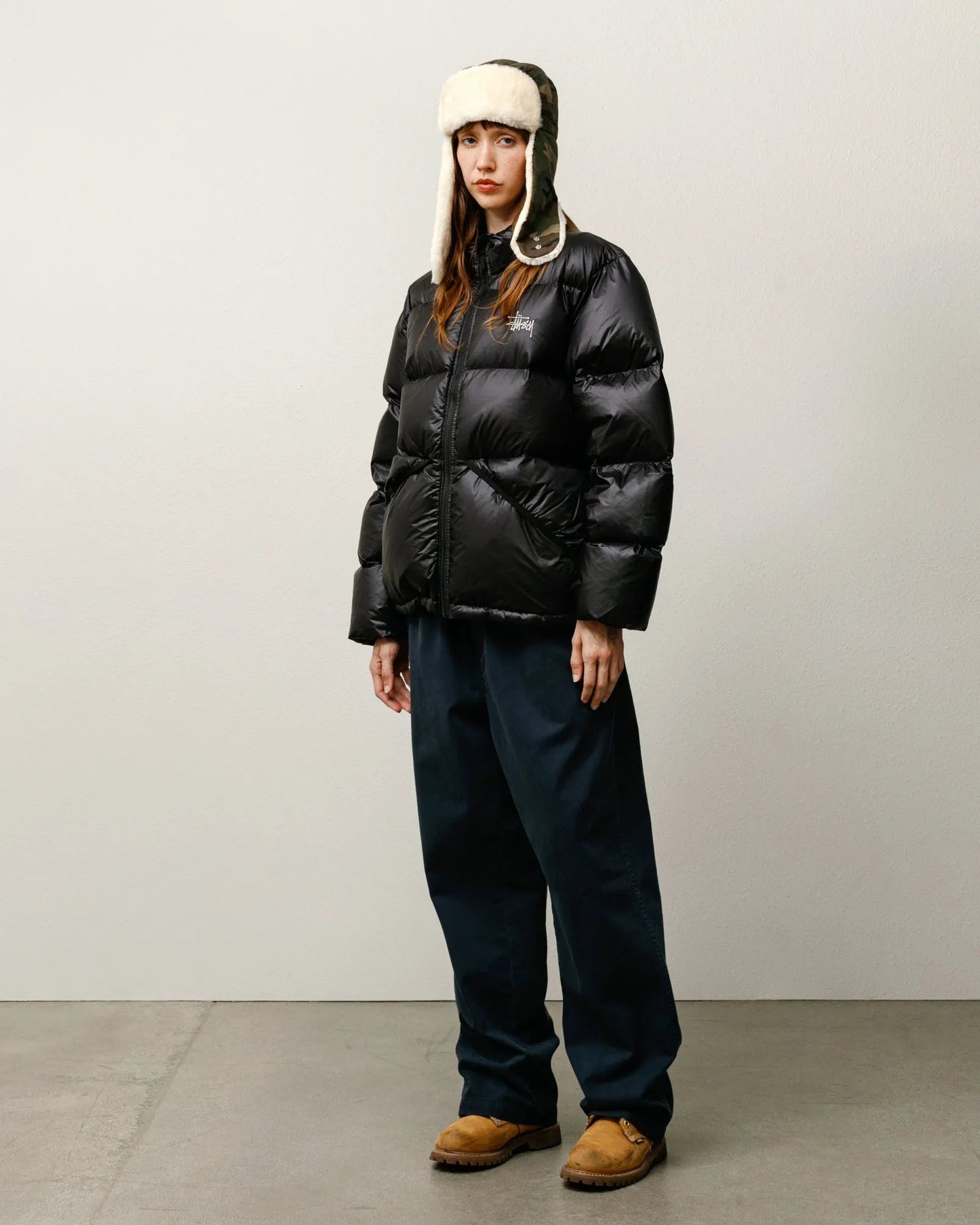 Stussy Micro Ripstop Mock Down Jacket, jet black - Tiki Room Skateboards - 4