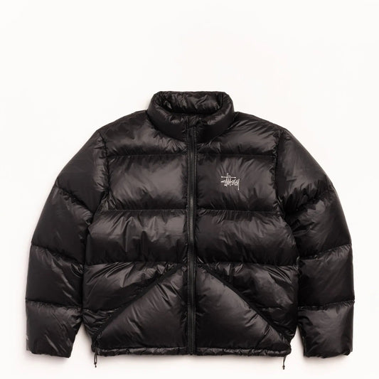Stussy Micro Ripstop Mock Down Jacket, jet black - Tiki Room Skateboards - 1