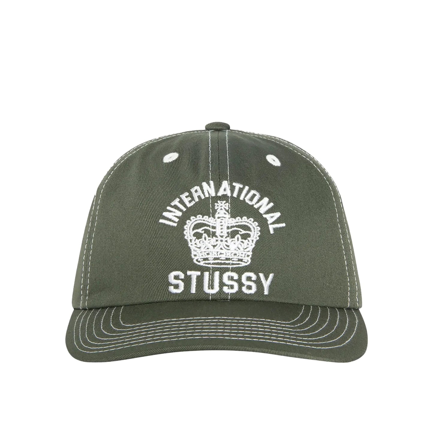 Stussy Mid Depth Int. Crown Strapback Cap, dark olive - Tiki Room Skateboards - 3