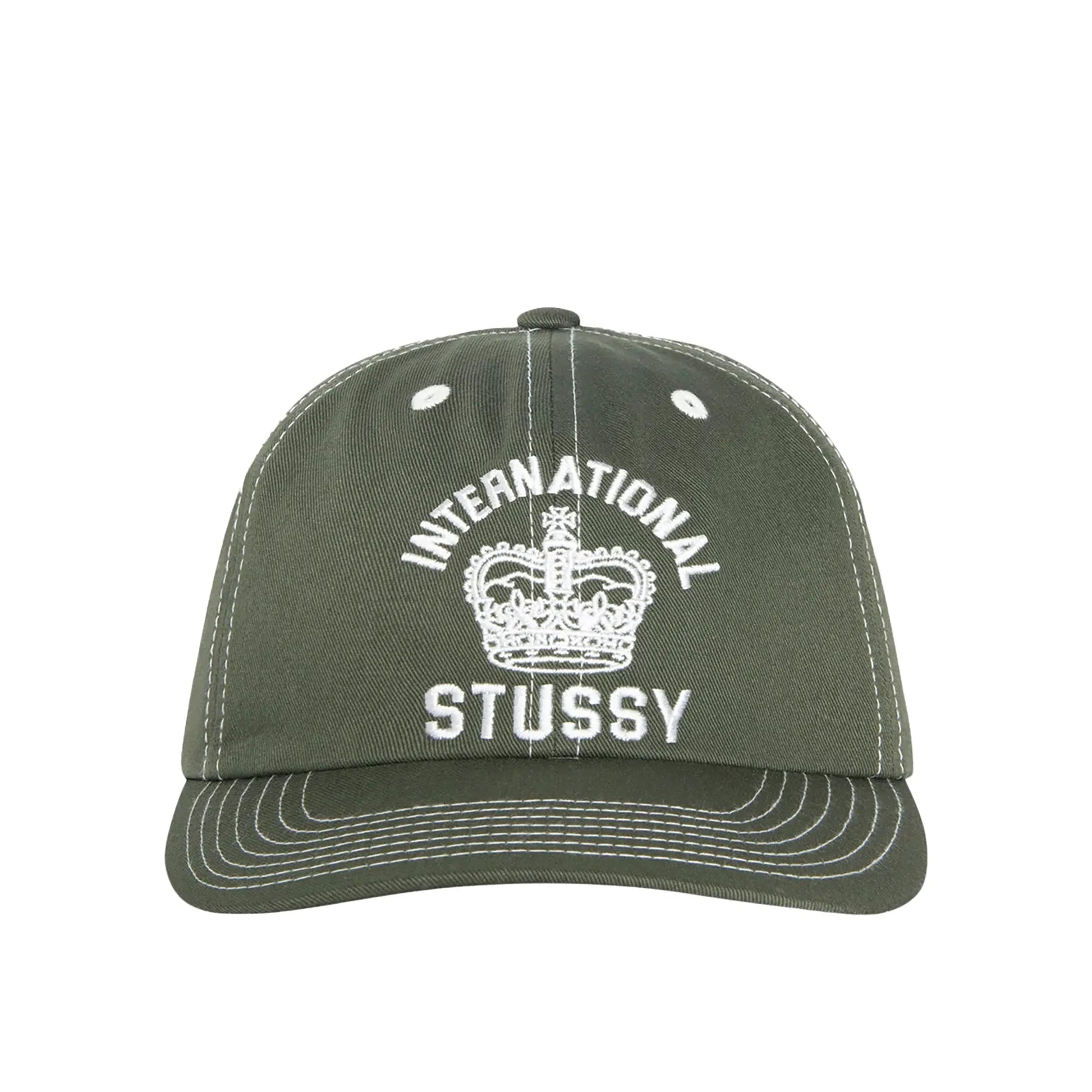 Stussy Mid Depth Int. Crown Strapback Cap, dark olive - Tiki Room Skateboards - 3