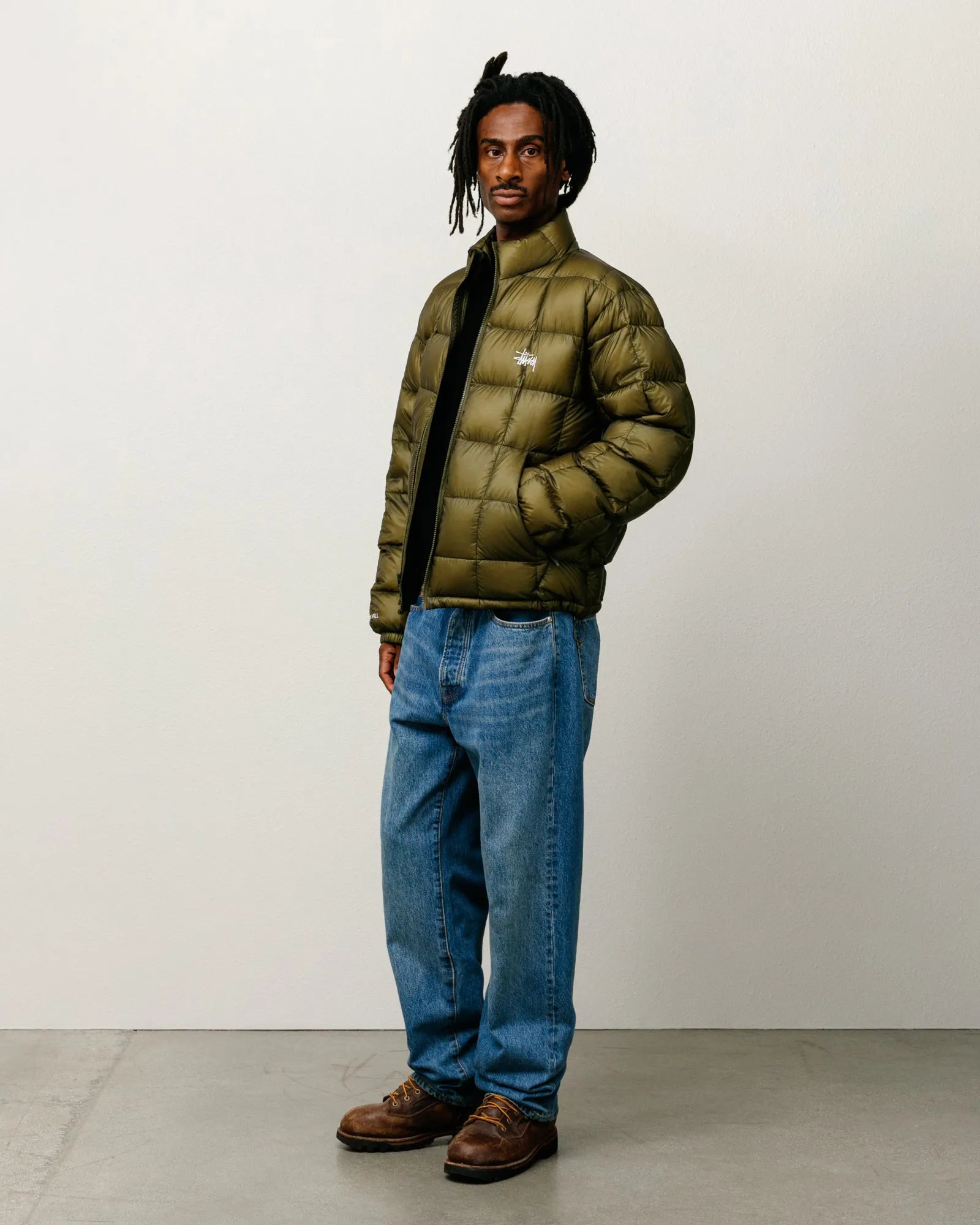 Stussy Midweight Puffer, olive - Tiki Room Skateboards - 6