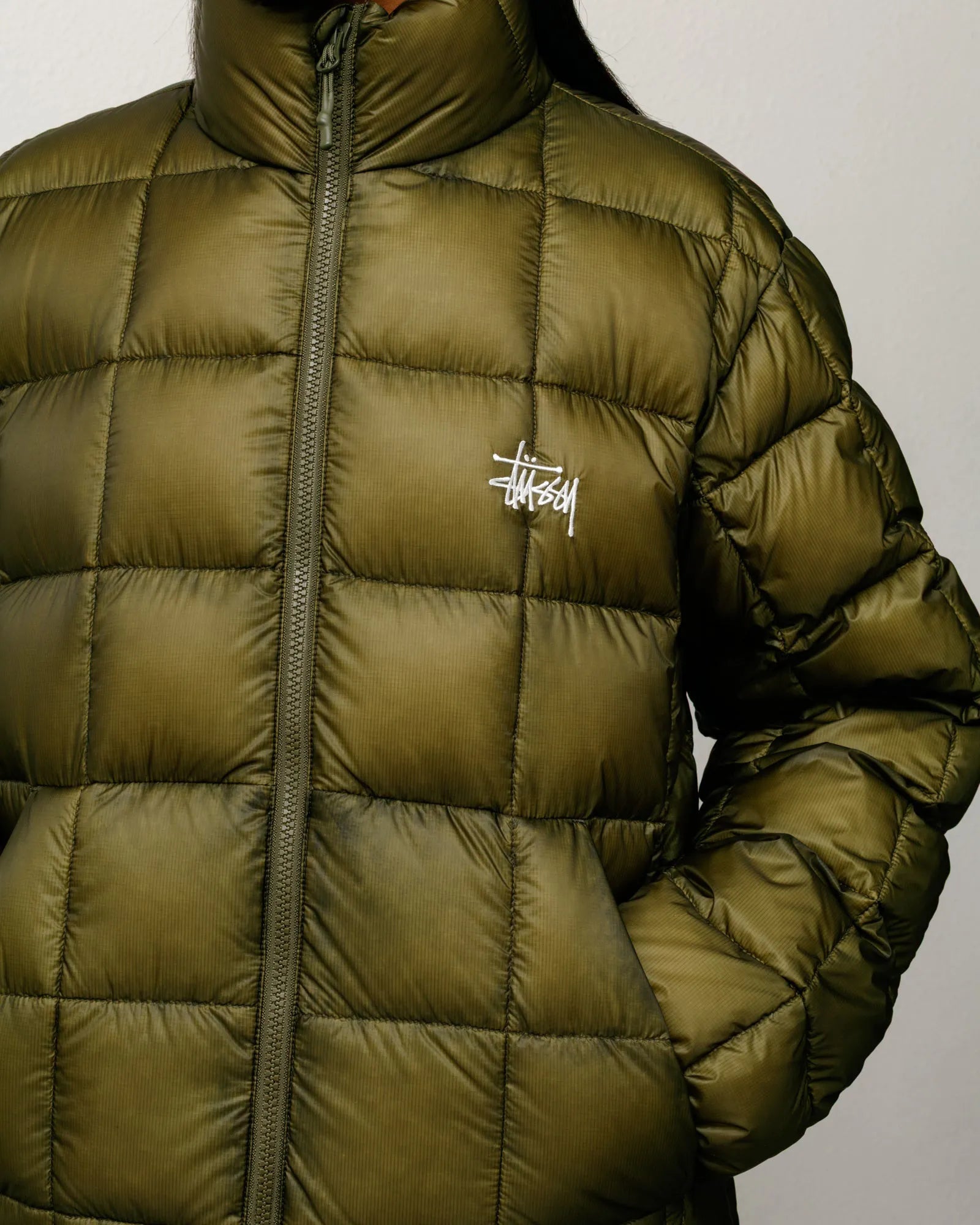 Stussy Midweight Puffer, olive - Tiki Room Skateboards - 2