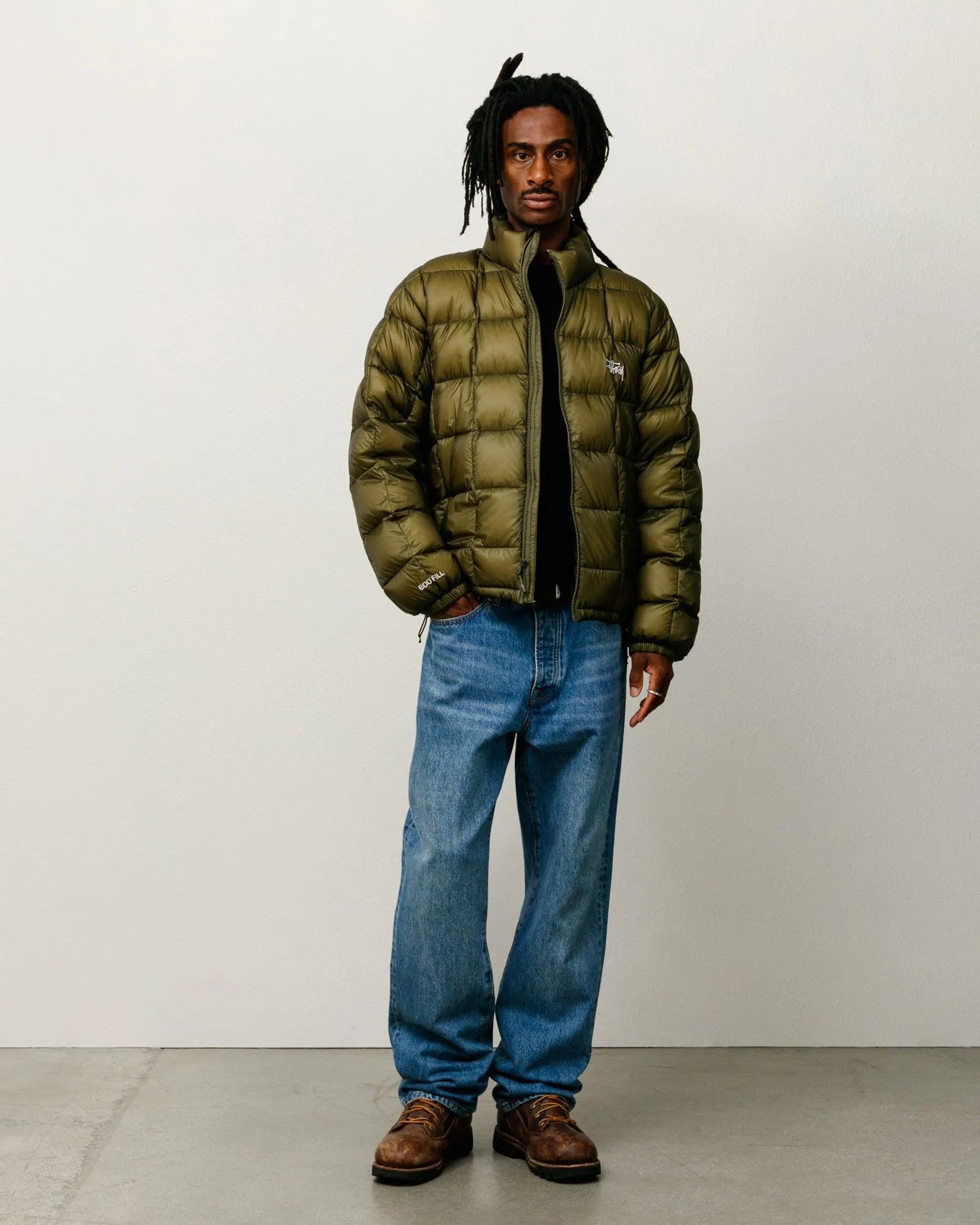Stussy Midweight Puffer, olive - Tiki Room Skateboards - 5