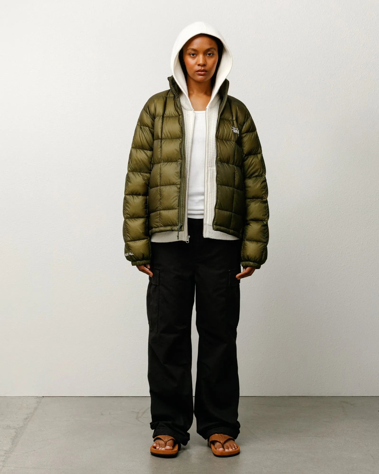 Stussy Midweight Puffer, olive - Tiki Room Skateboards - 3