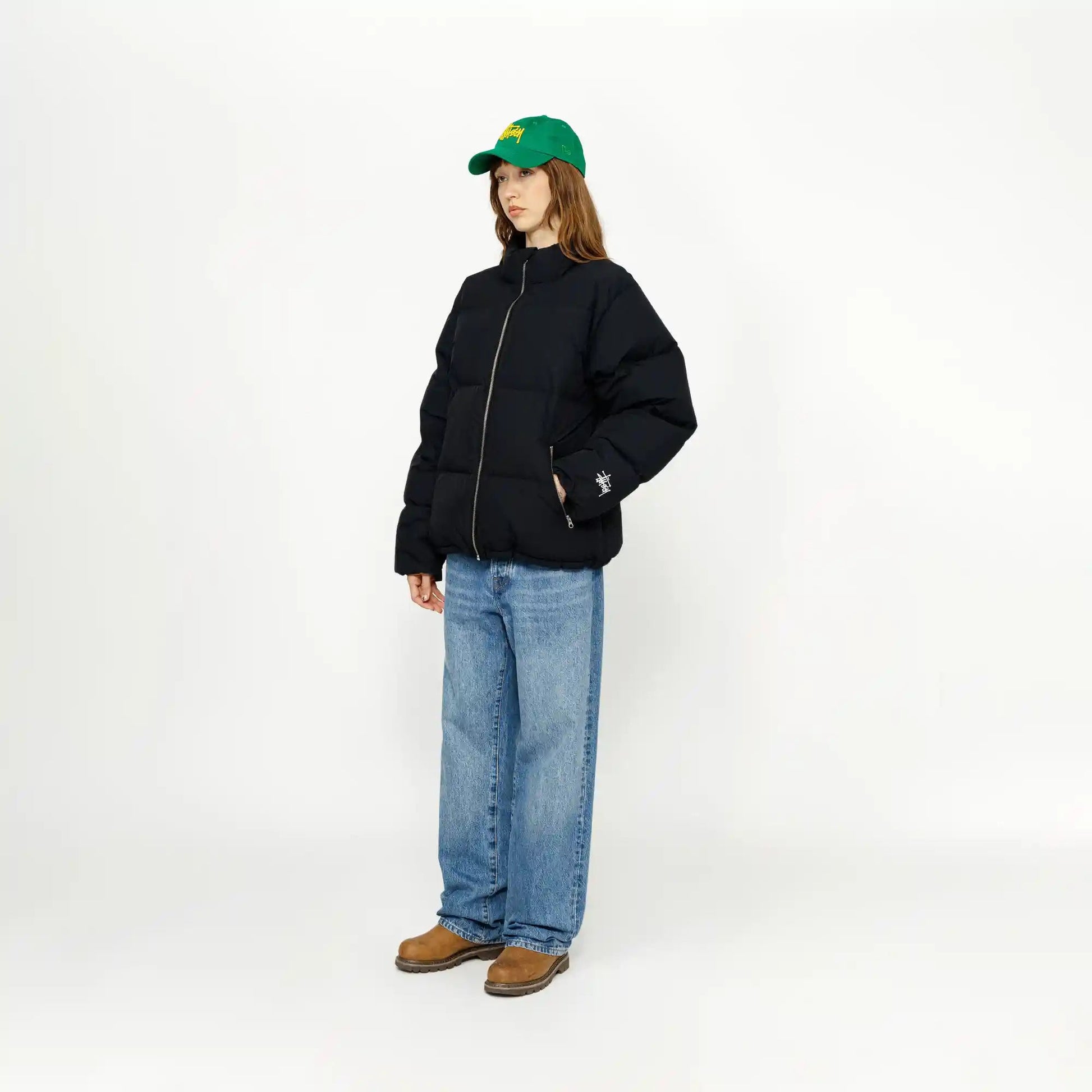 Stussy Nylon Down Puffer, black - Tiki Room Skateboards - 3