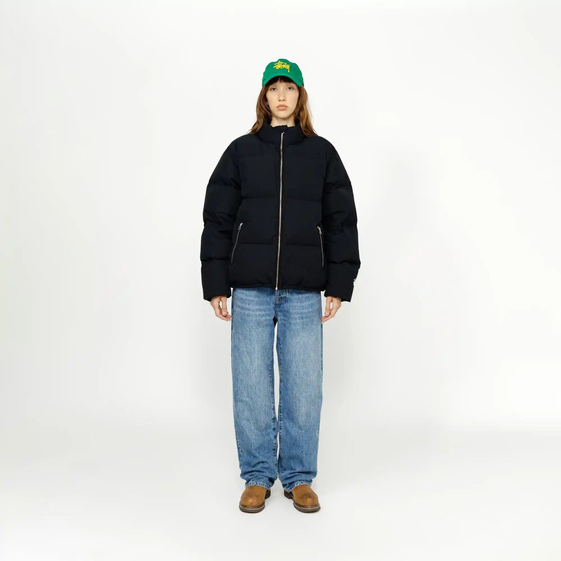 Stussy Nylon Down Puffer, black Tiki Room Skateboards