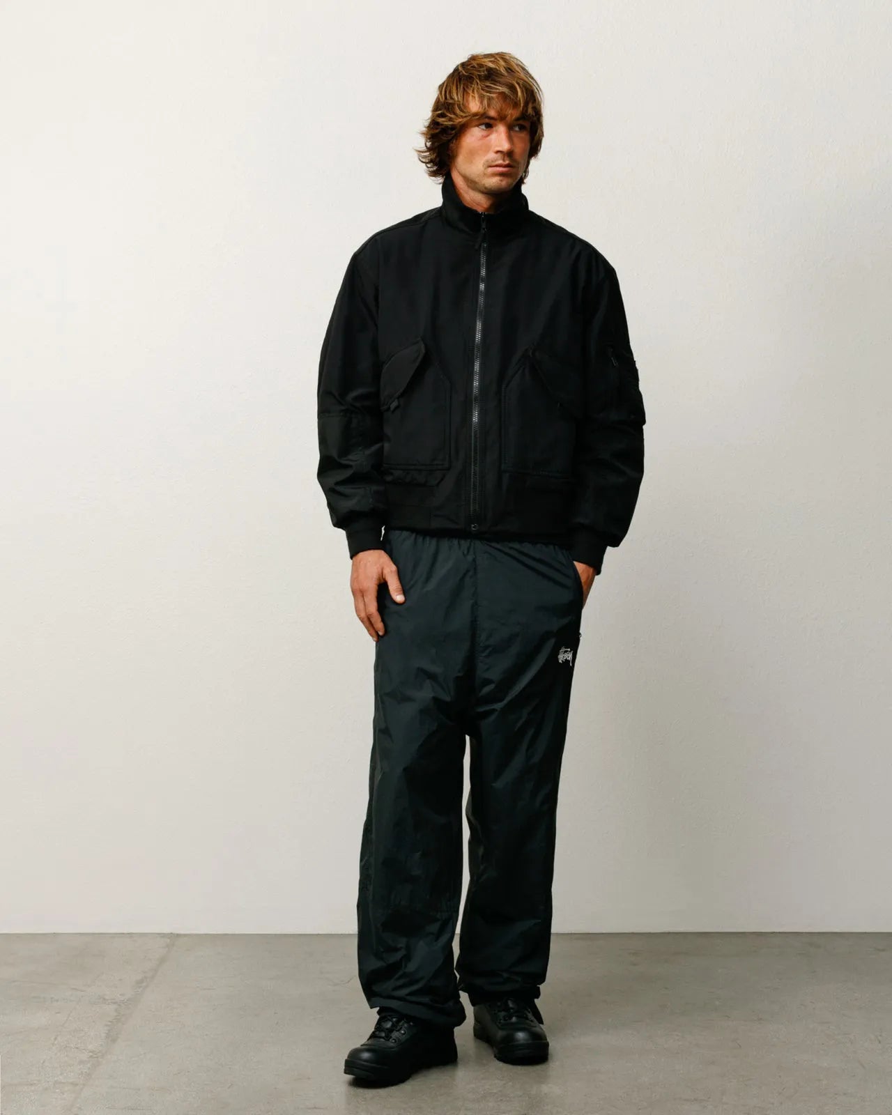 Stussy Nylon Track Pant, black - Tiki Room Skateboards - 2