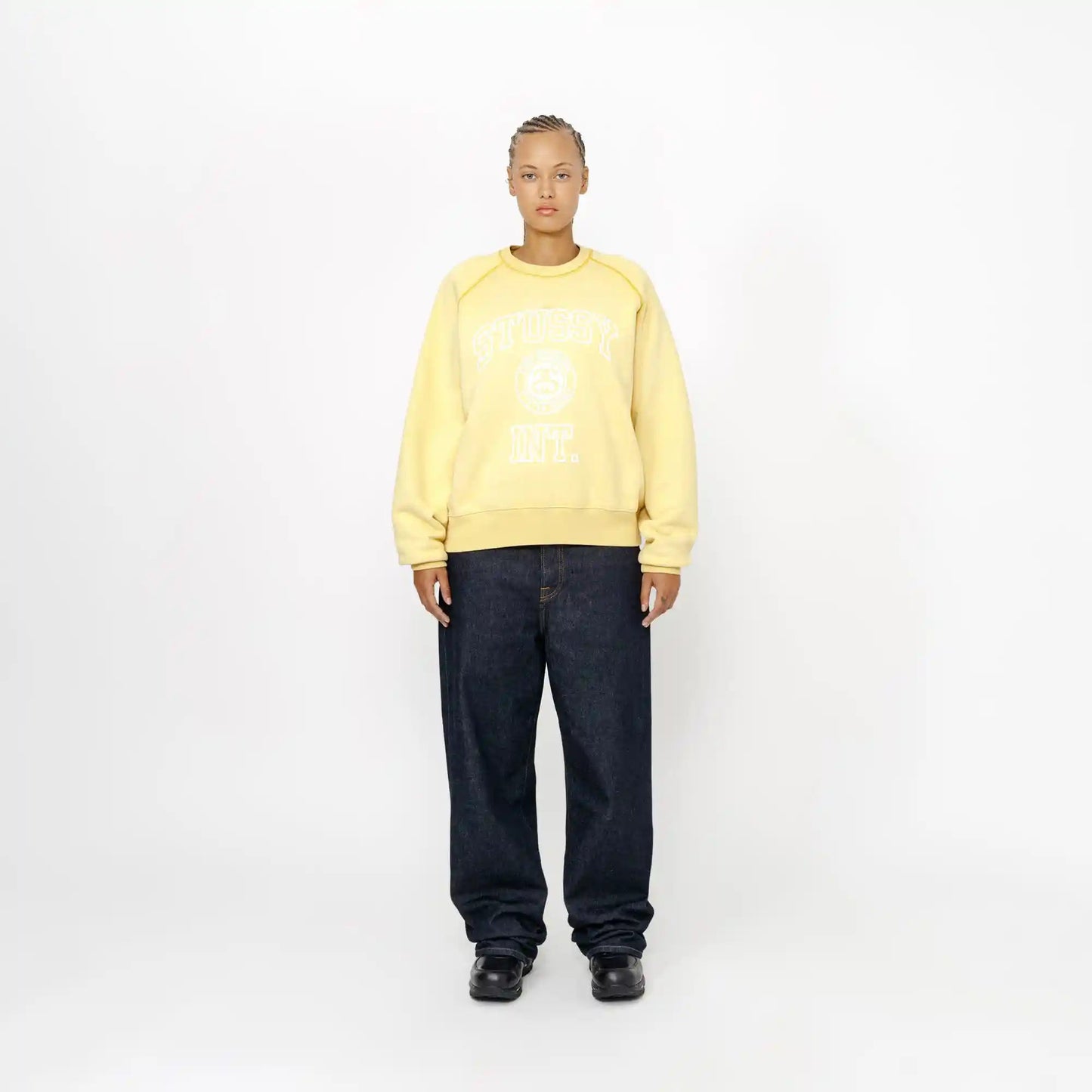 Stussy Overlock Varsity Raglan Crew, honey - Tiki Room Skateboards - 3