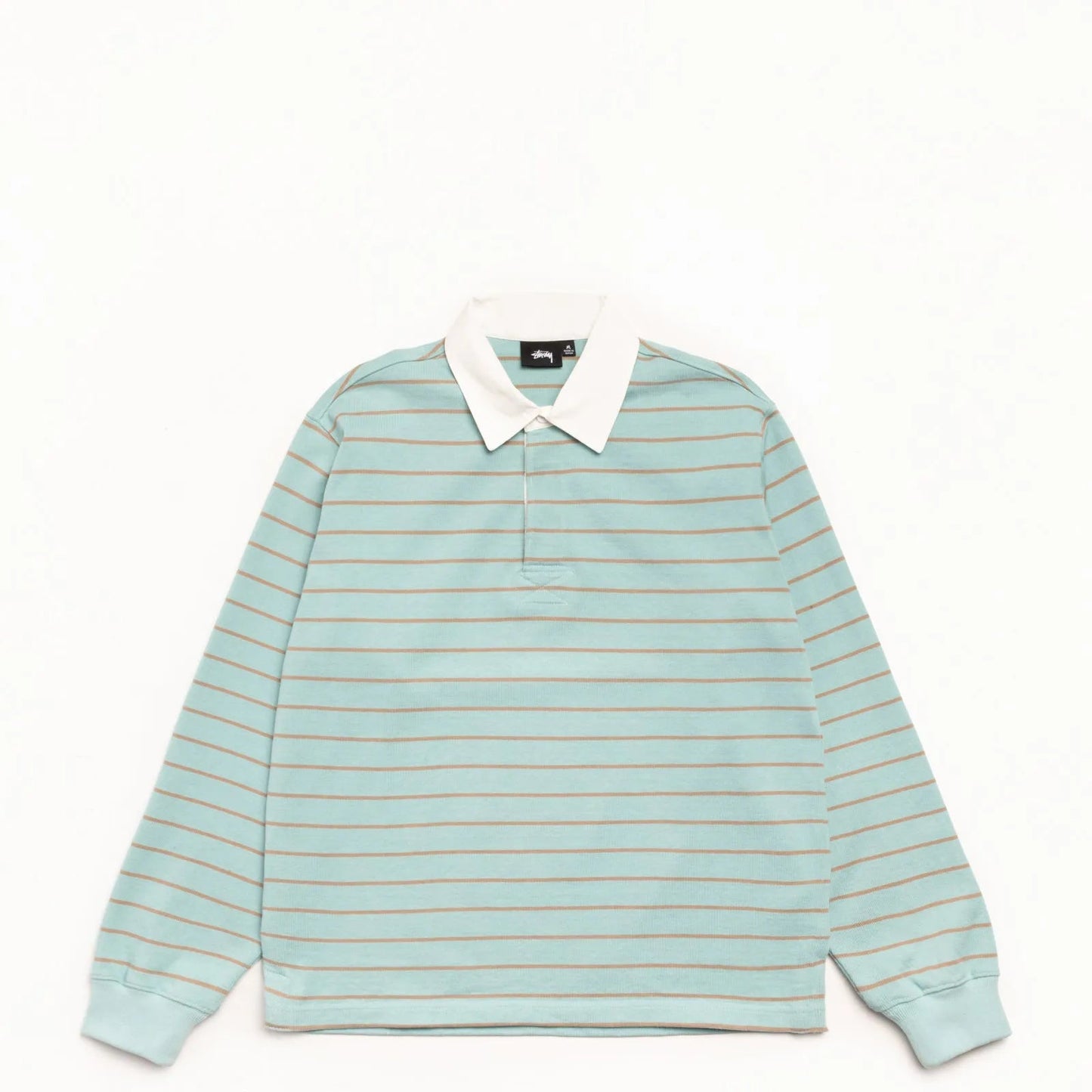 Stussy Pin Striped Rugby Shirt, blue - Tiki Room Skateboards - 1