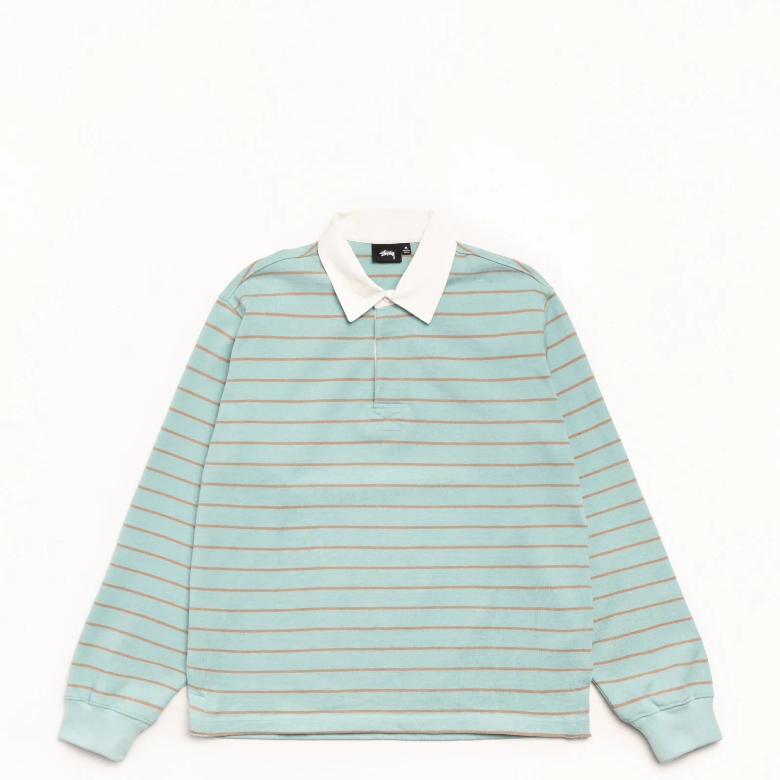 Stussy Pin Striped Rugby Shirt, blue - Tiki Room Skateboards - 1