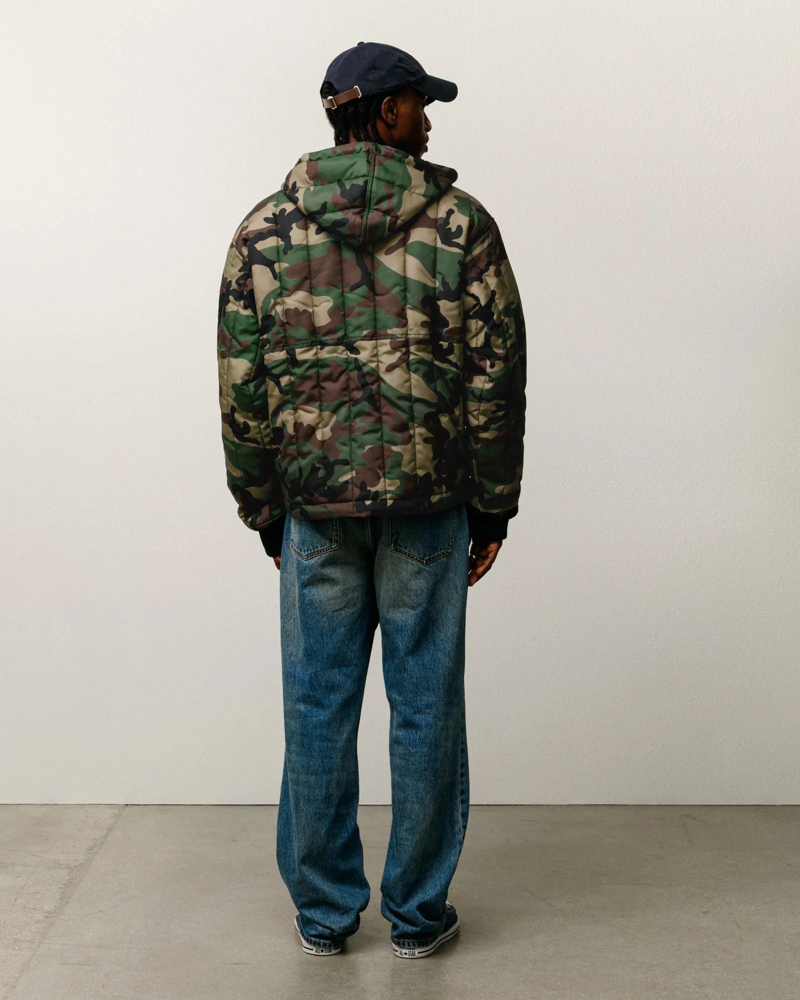 Stussy Quilted Nylon Work Jacket, woodland camo - Tiki Room Skateboards - 6