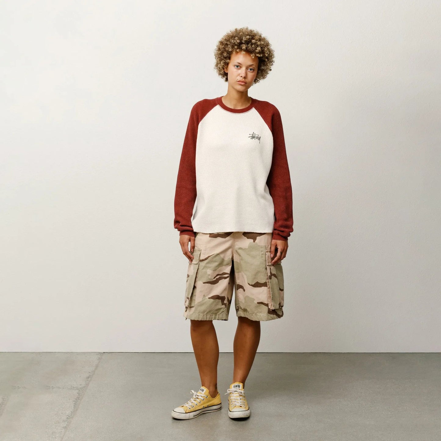 Stussy Raglan Thermal 2 Tone, off white - Tiki Room Skateboards - 6