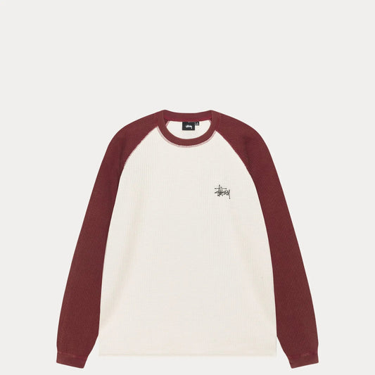 Stussy Raglan Thermal 2 Tone, off white - Tiki Room Skateboards - 1