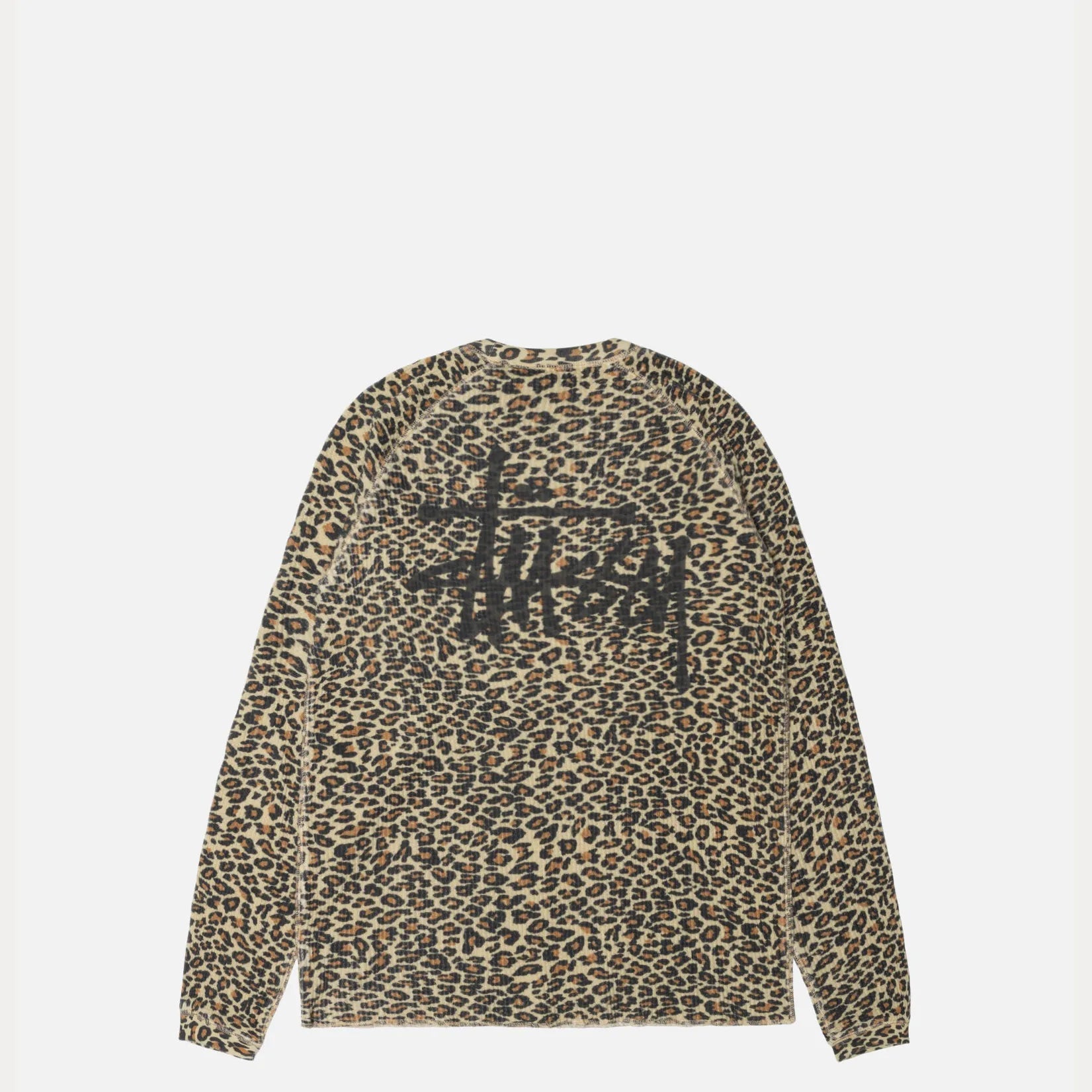 Stussy Raglan Thermal Basic Stock, leopard - Tiki Room Skateboards - 1