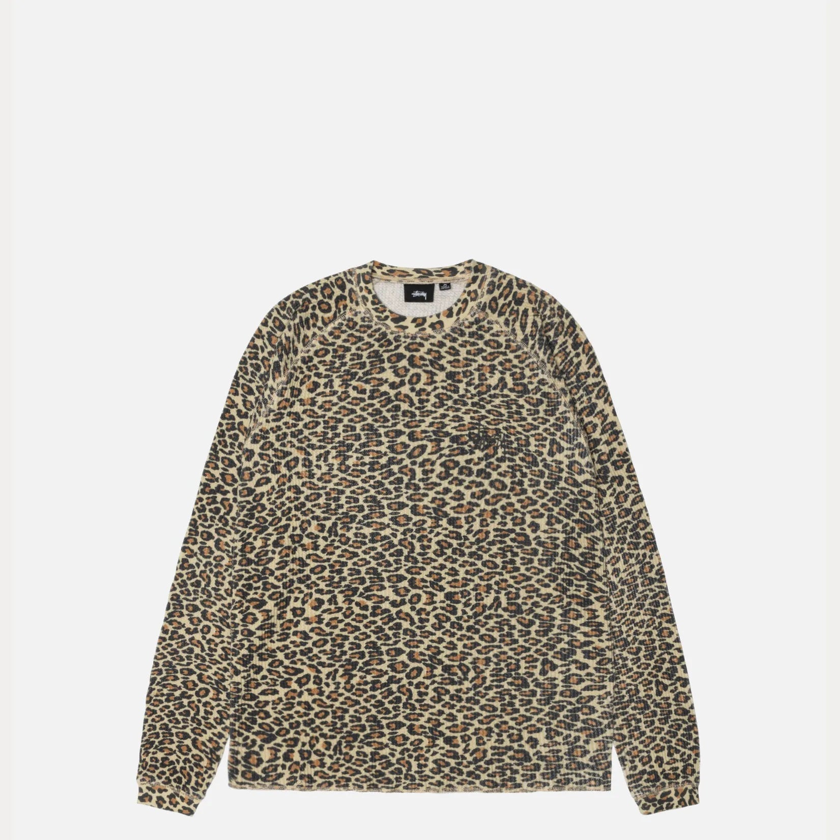 Stussy Raglan Thermal Basic Stock, leopard - Tiki Room Skateboards - 2