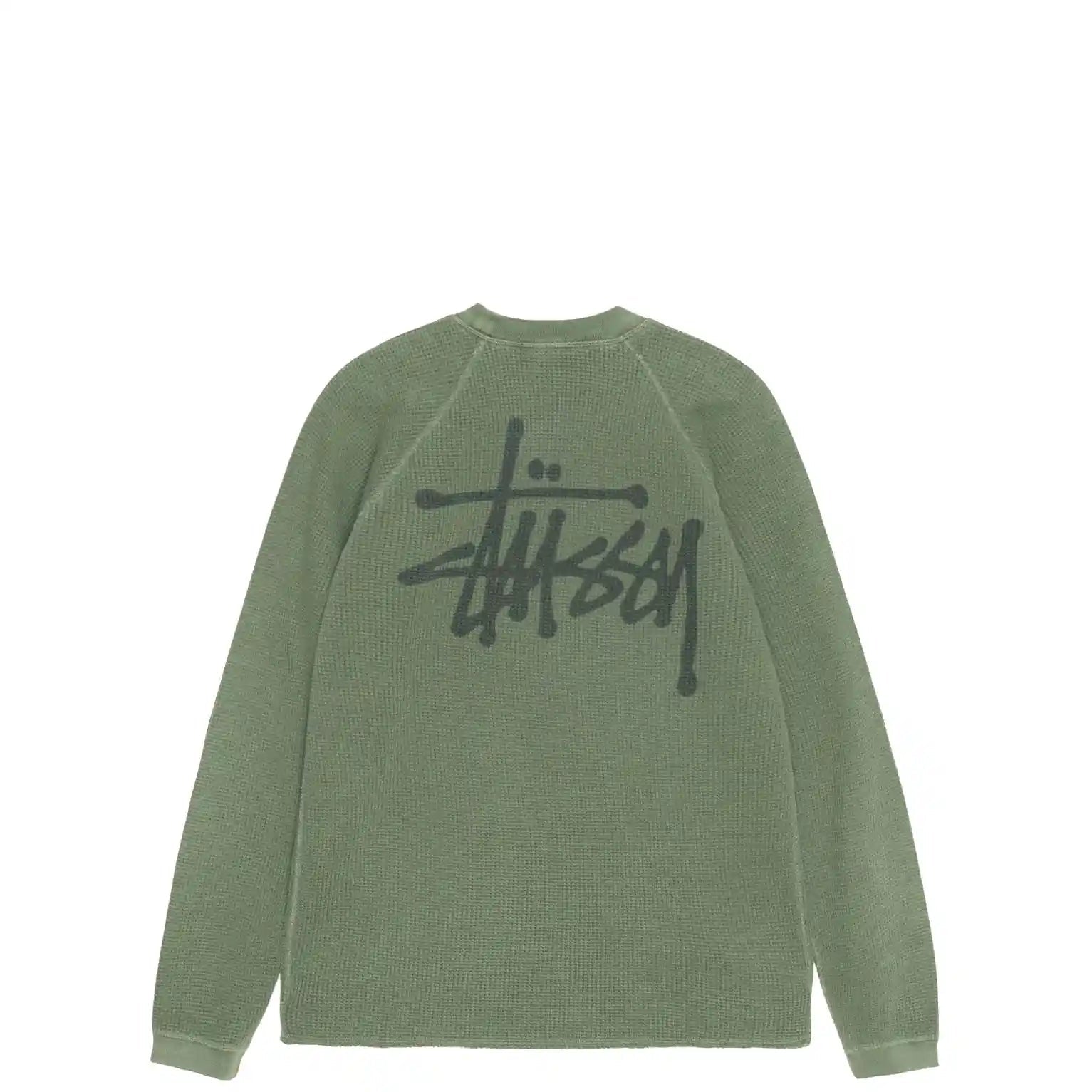 Stussy Raglan Thermal Basic Stock, pine - Tiki Room Skateboards - 1