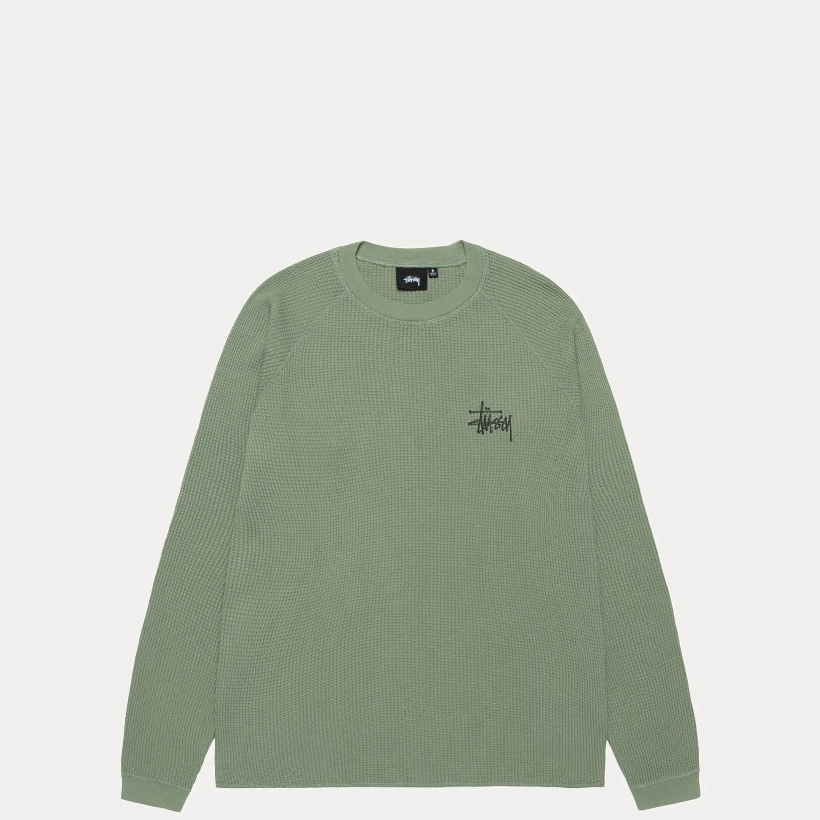 Stussy Raglan Thermal Basic Stock, sage - Tiki Room Skateboards - 2