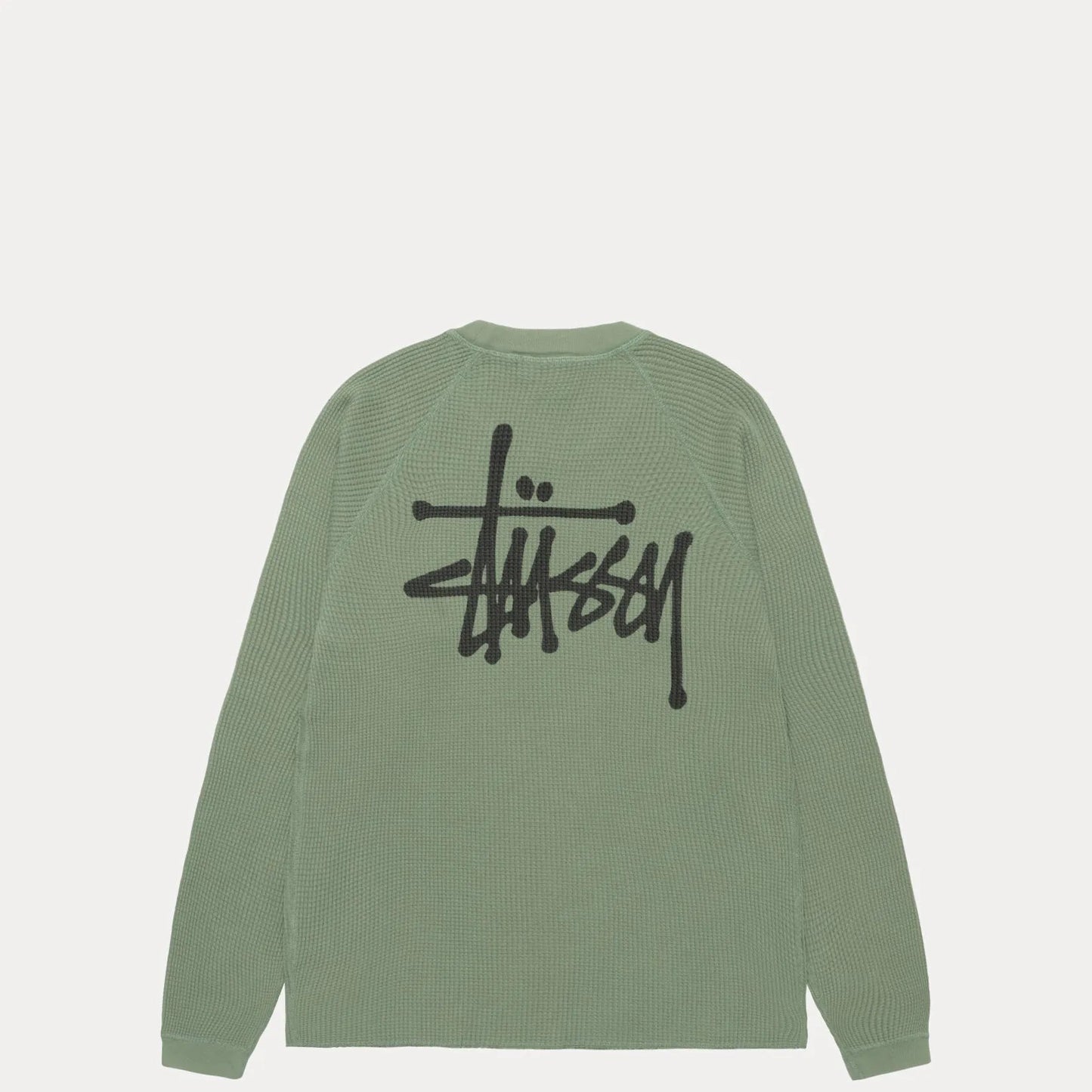 Stussy Raglan Thermal Basic Stock, sage - Tiki Room Skateboards - 1