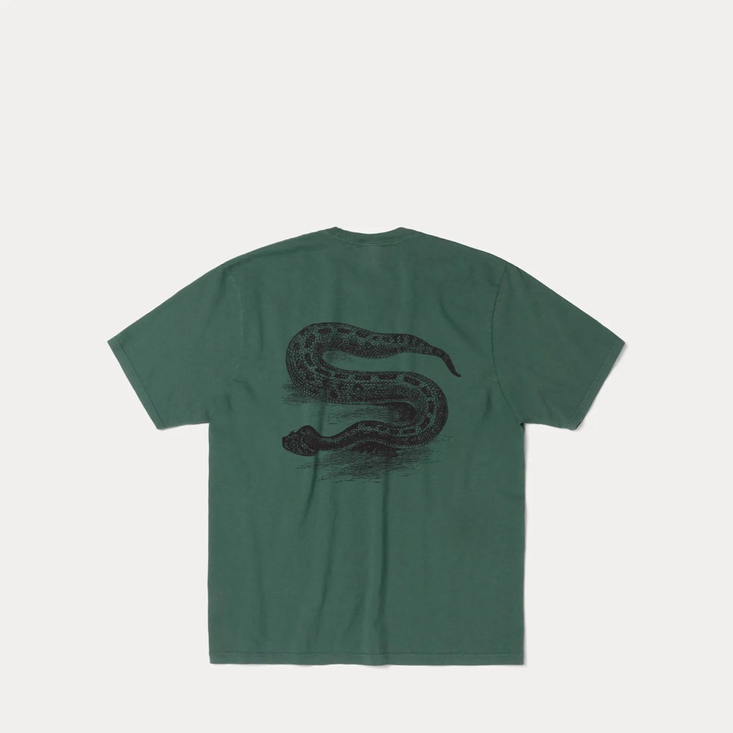 Stussy Serpent Pigment Dyed Tee, pine - Tiki Room Skateboards - 1