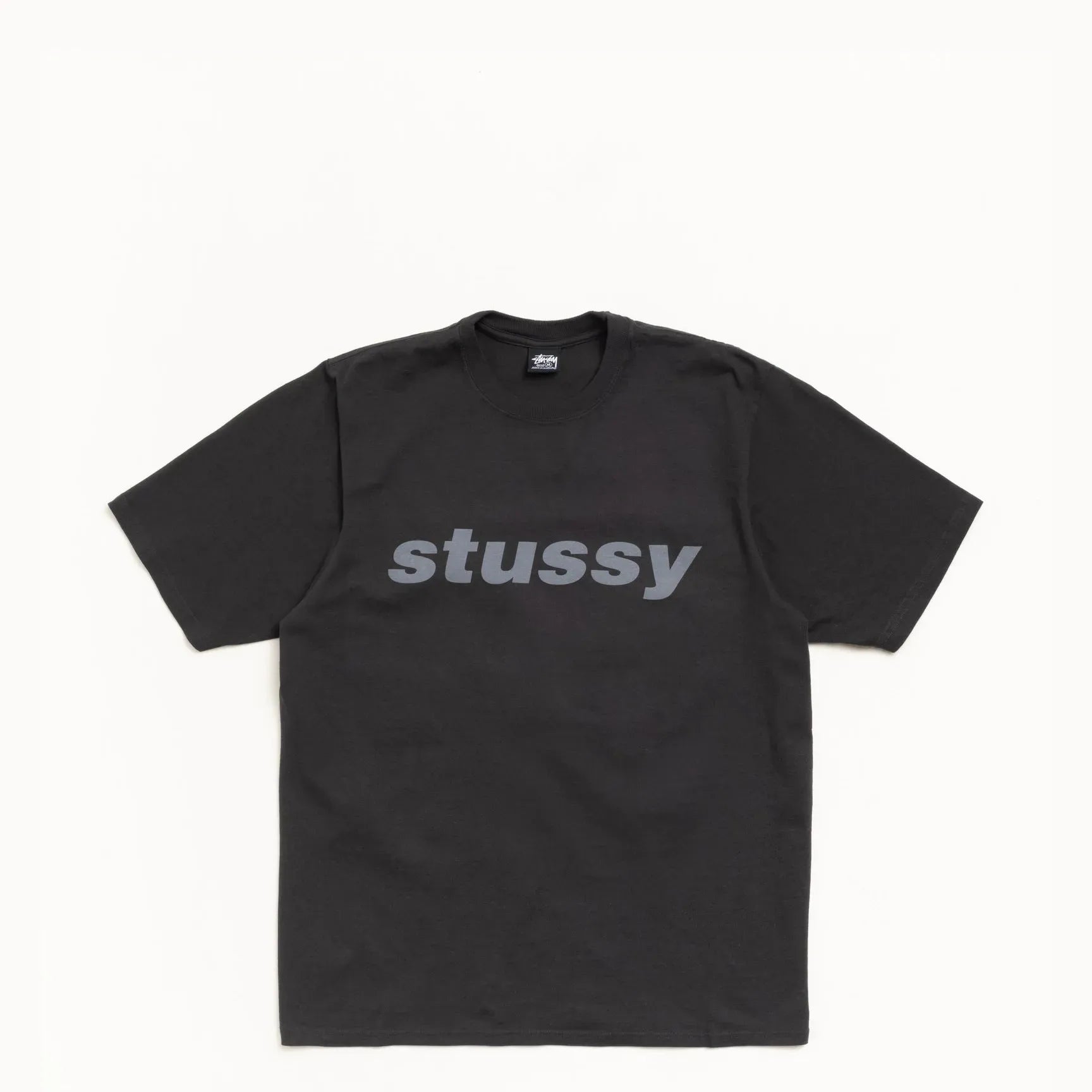 Stussy Shark Pigment Dyed Tee, faded black - Tiki Room Skateboards - 2