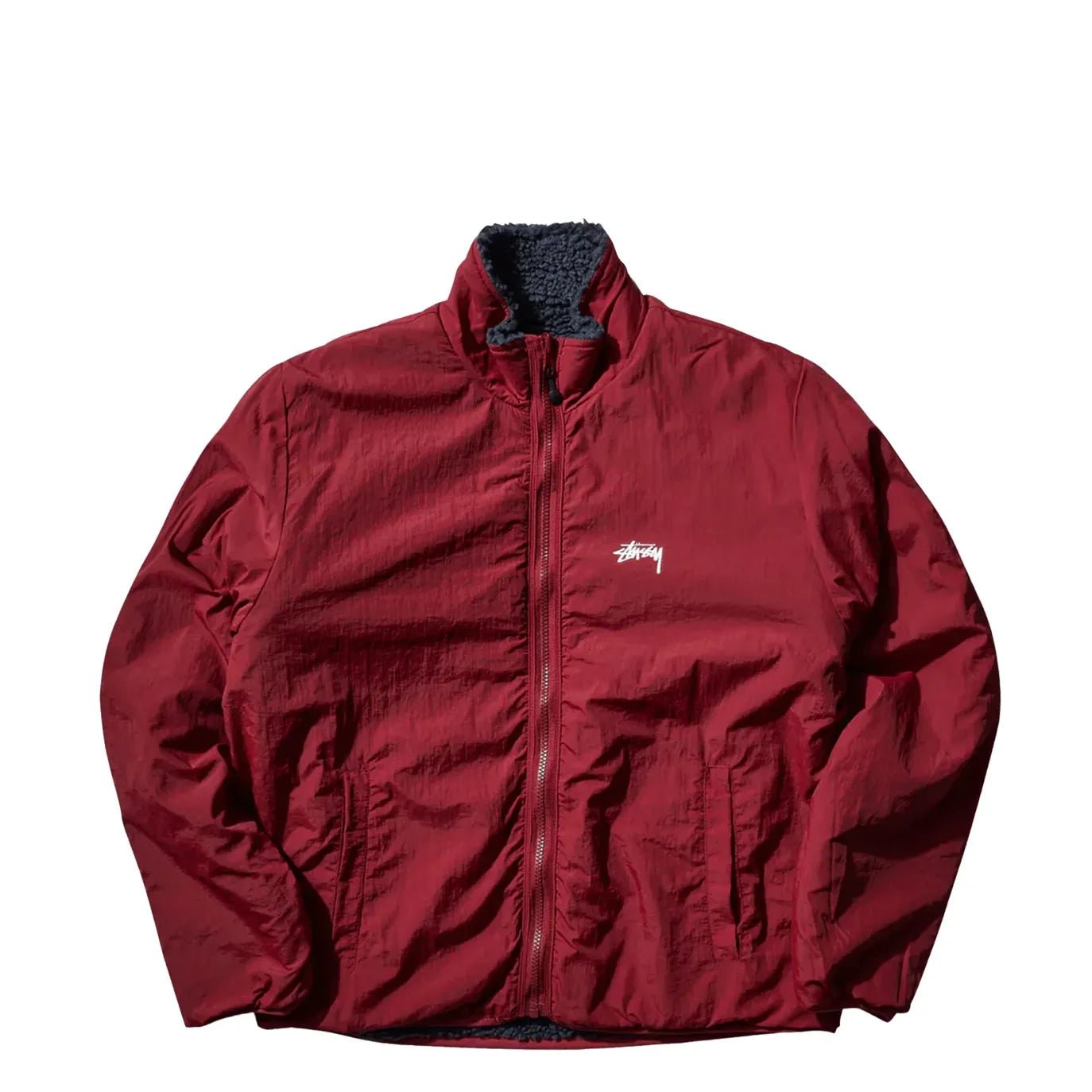 Stussy Sherpa Reversible Jacket, smoke - Tiki Room Skateboards - 3