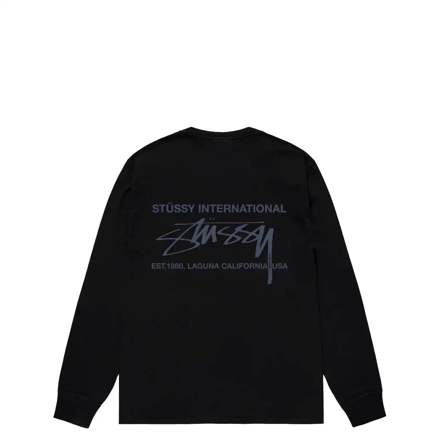 Stussy Smooth International Long Sleeve Tee, black - Tiki Room Skateboards - 1