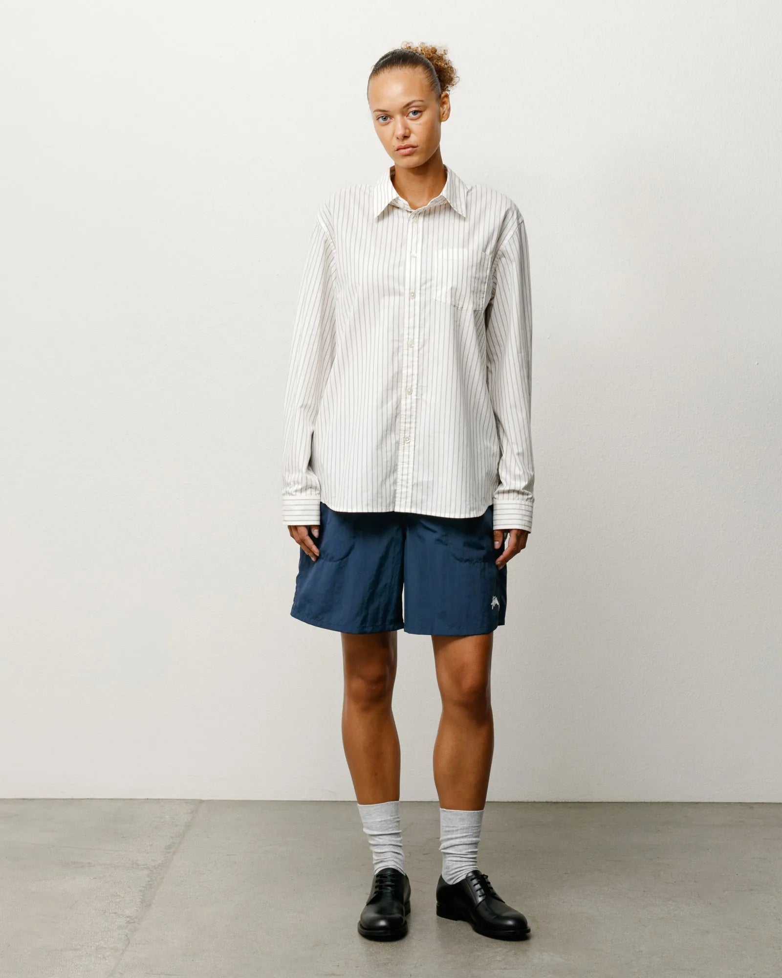 Stussy Standard Shirt, natural stripe - Tiki Room Skateboards - 3