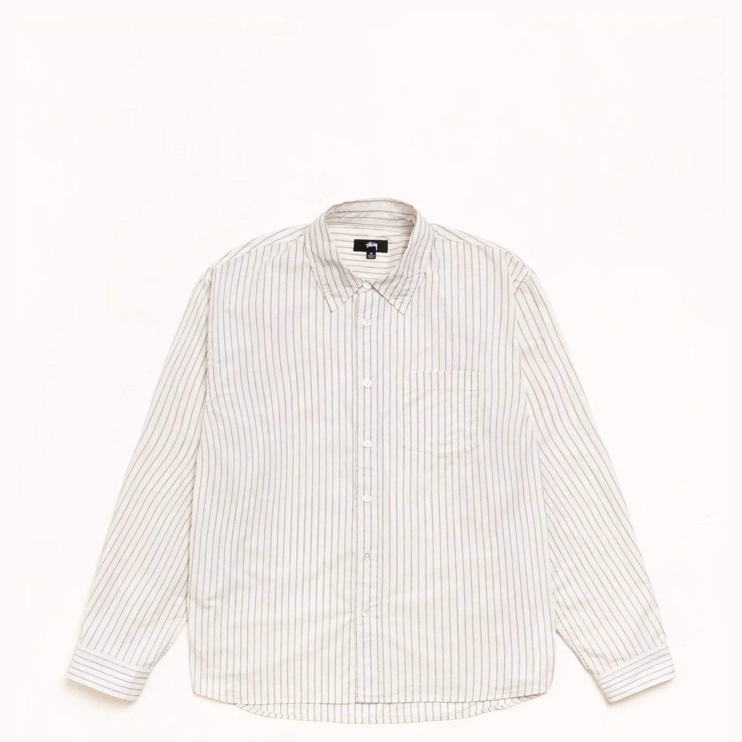 Stussy Standard Shirt, natural stripe - Tiki Room Skateboards - 1