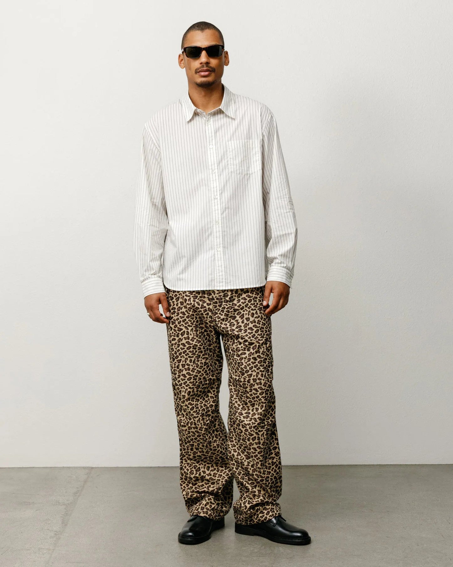 Stussy Standard Shirt, natural stripe - Tiki Room Skateboards - 5