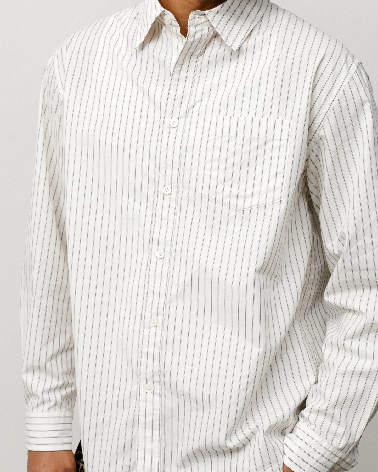 Stussy Standard Shirt, natural stripe - Tiki Room Skateboards - 2