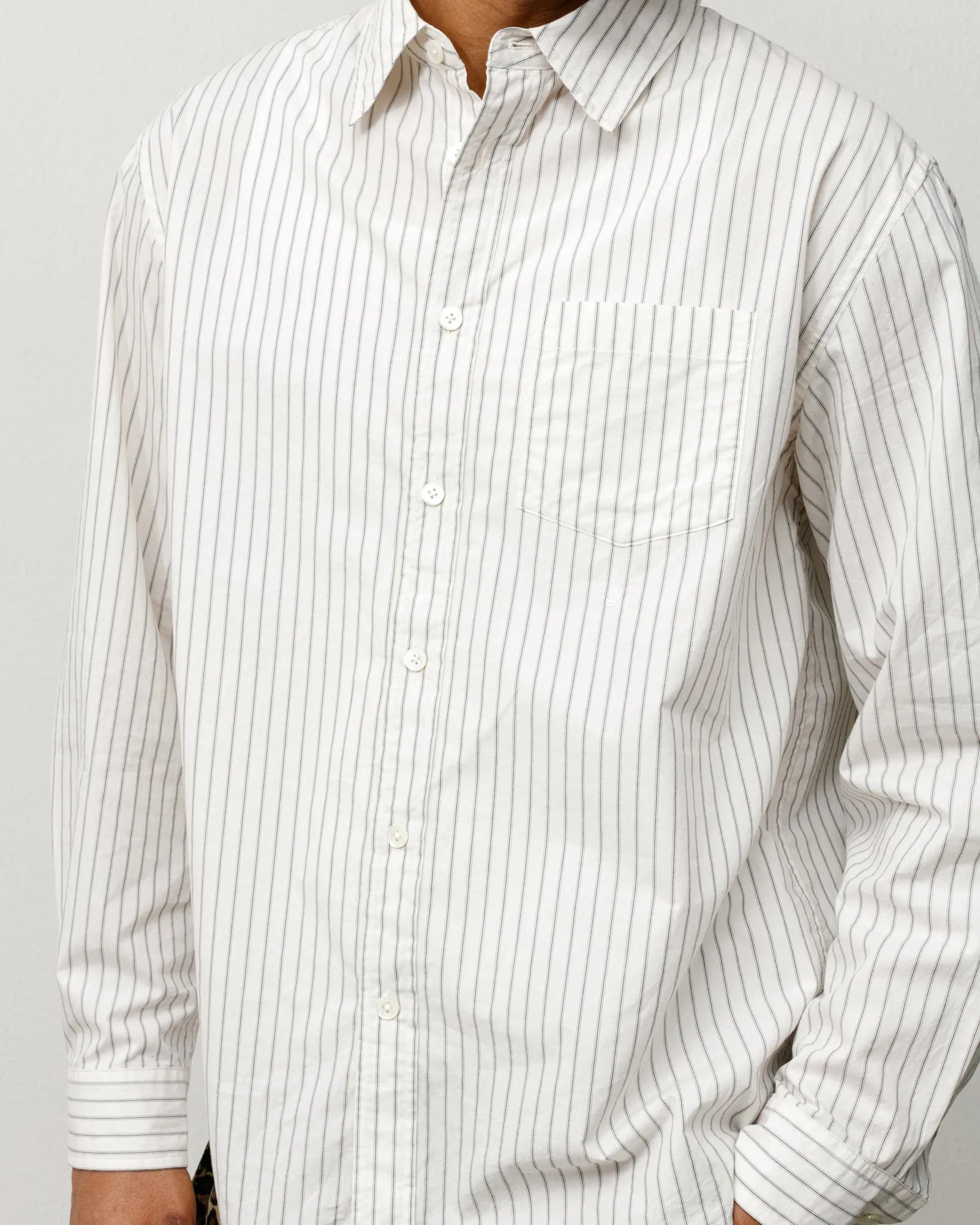 Stussy Standard Shirt, natural stripe - Tiki Room Skateboards - 2