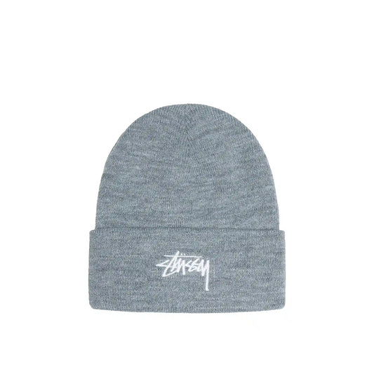 Stussy Stock Cuff Beanie, grey heather - Tiki Room Skateboards - 1