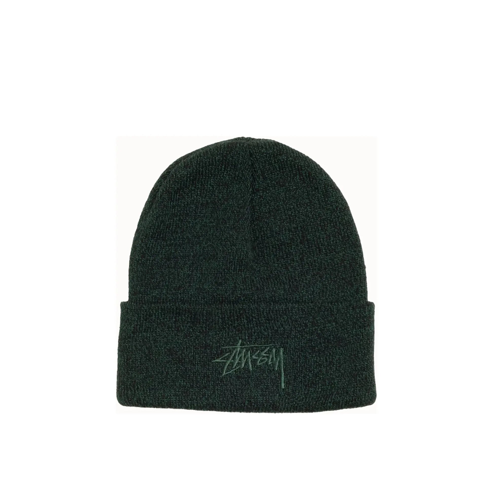 Stussy Stock Cuff Beanie, marled hunter green - Tiki Room Skateboards - 1