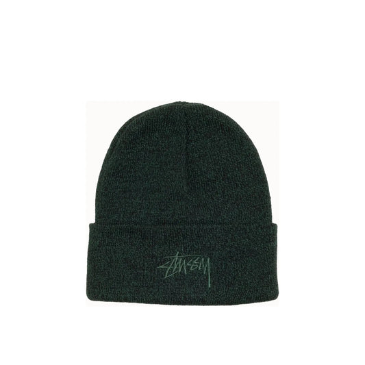 Stussy Stock Cuff Beanie, marled hunter green - Tiki Room Skateboards - 1