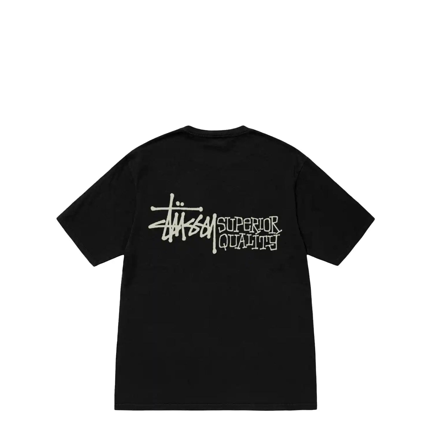 Stussy Superior Quality Pigment Dyed Tee, black - Tiki Room Skateboards - 1