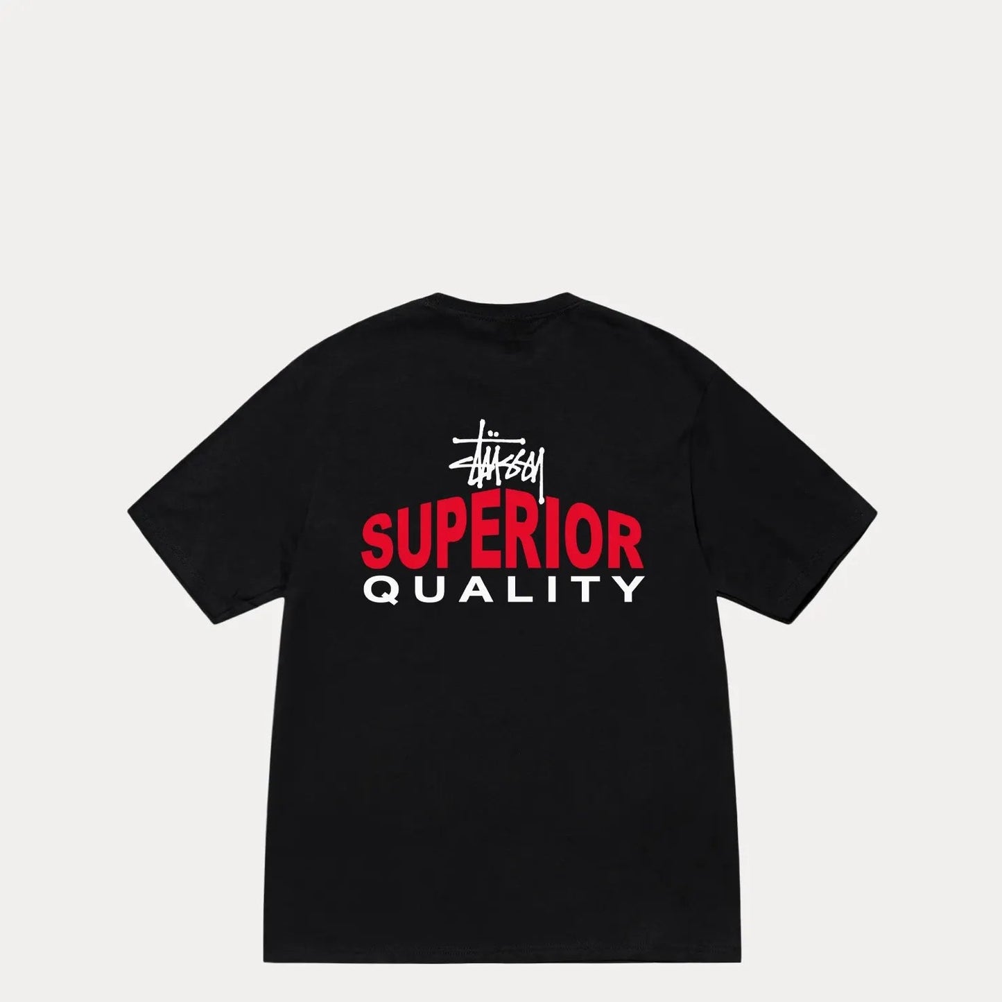 Stussy Superior Quality Tee, black - Tiki Room Skateboards - 1