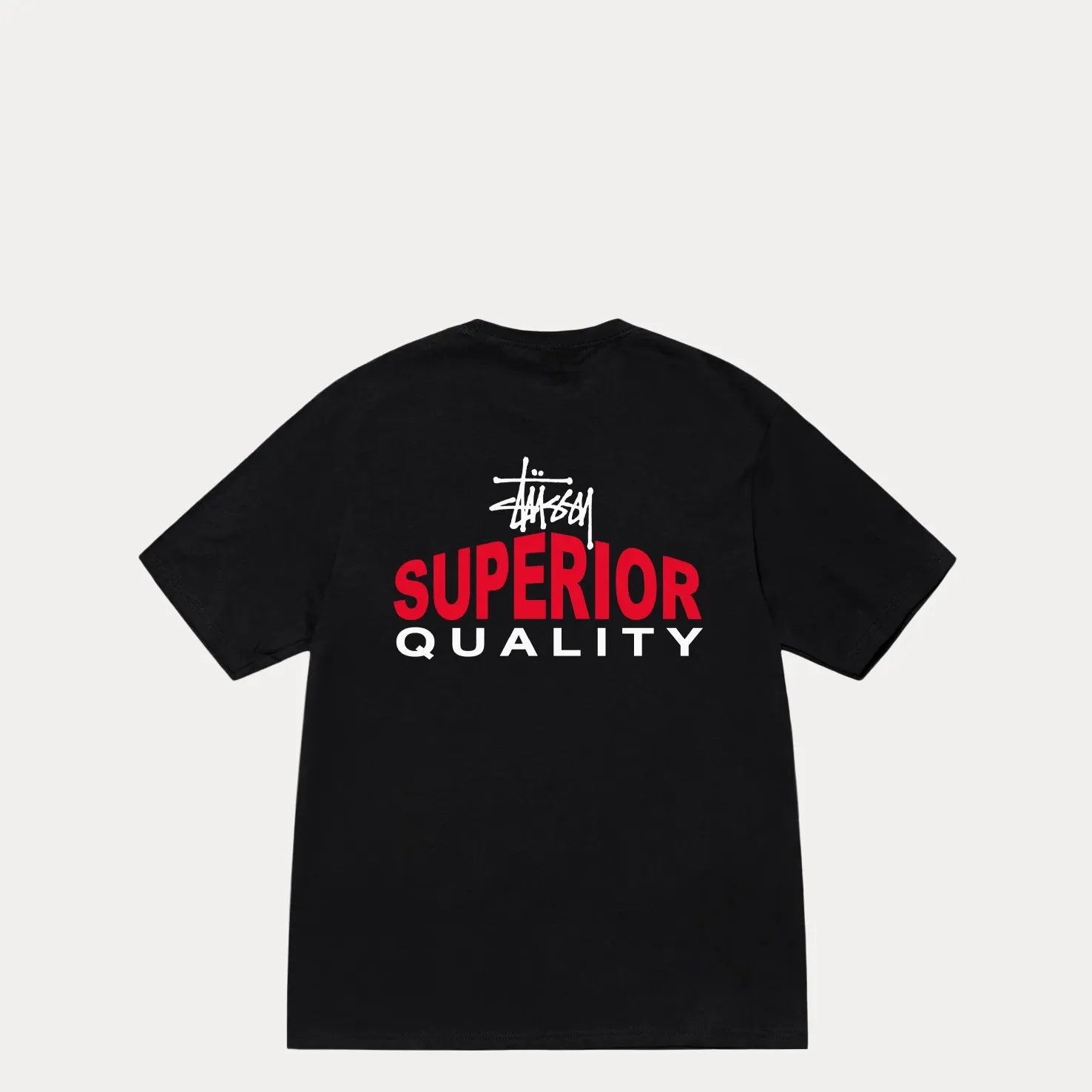 Stussy Superior Quality Tee, black - Tiki Room Skateboards - 1