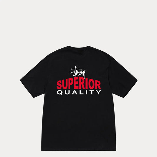 Stussy Superior Quality Tee, black - Tiki Room Skateboards - 1