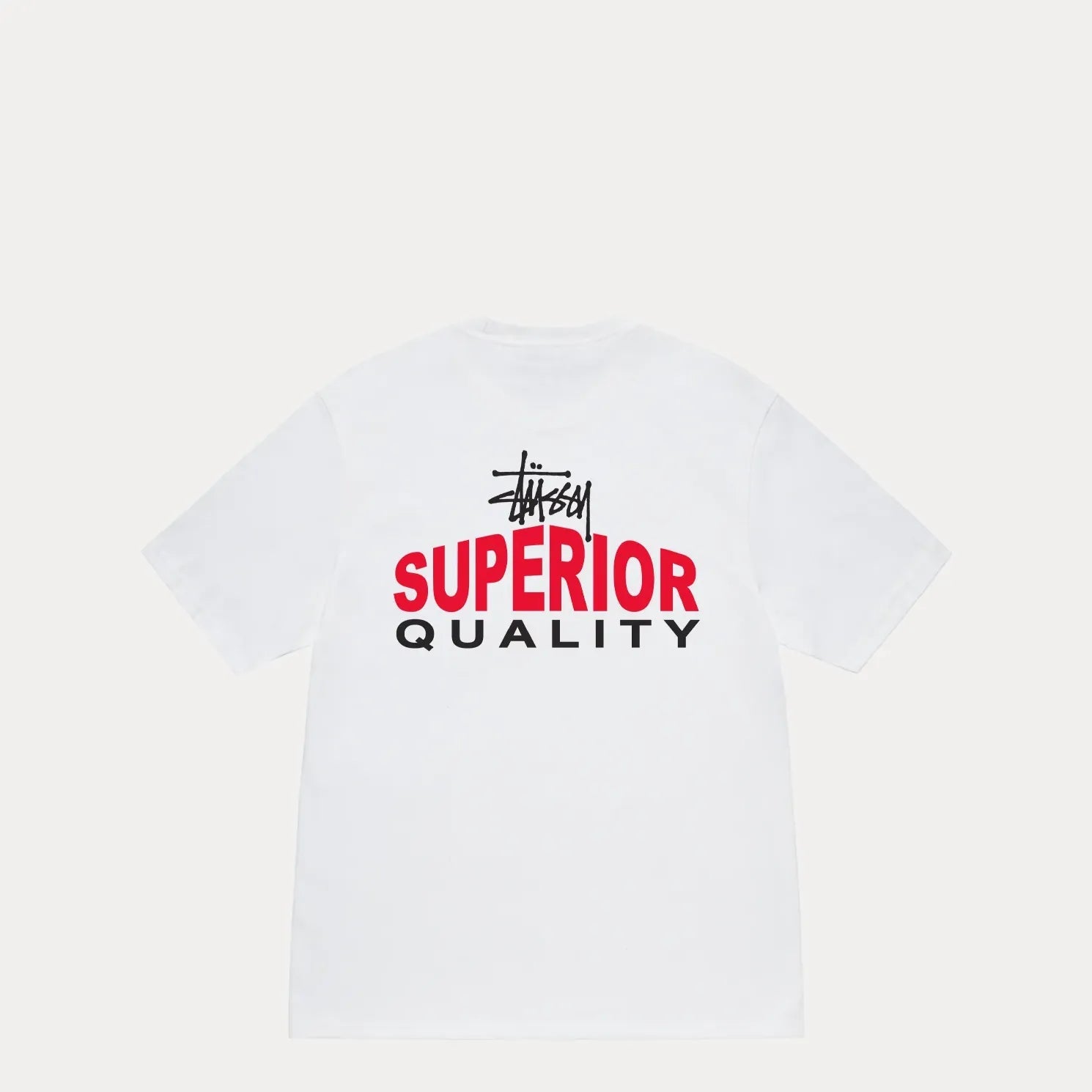 Stussy Superior Quality Tee, white - Tiki Room Skateboards - 1