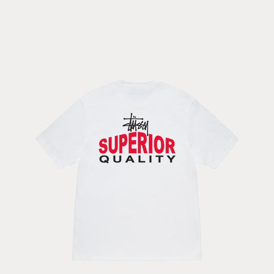 Stussy Superior Quality Tee, white - Tiki Room Skateboards - 1
