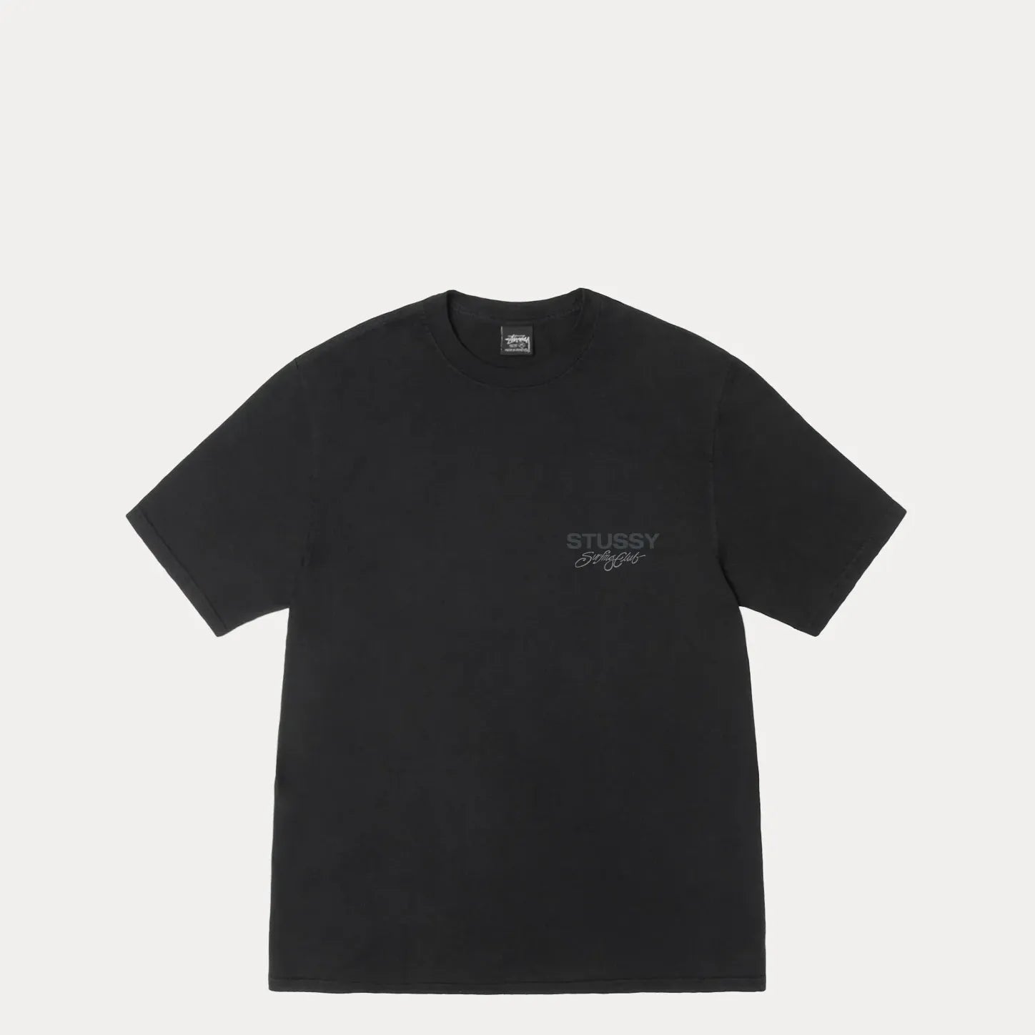 Stussy Surf Club Pig. Dyed Tee, black - Tiki Room Skateboards - 2