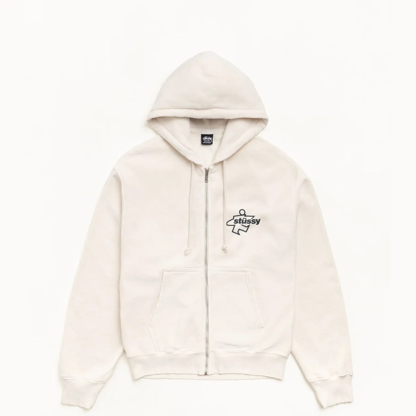 Stussy Surf Size Garment Dyed Zip Hood, bone - Tiki Room Skateboards - 2
